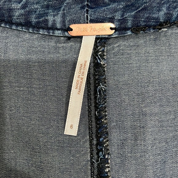 Free People Lou Blue Denim One Piece Jumpsuit - Size 6 - NWOT - Picture 7 of 10